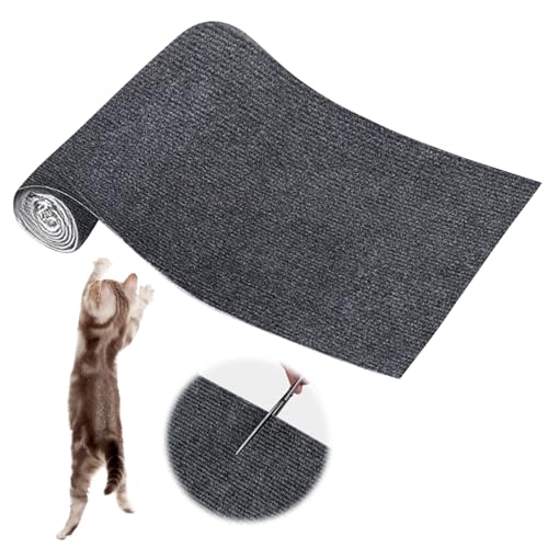 Selbstklebend Kratzteppich Katze Wand, Kratzmatte Katze, Kratzteppich Katze, 40 * 200cm Kratzbrett Katze, Kratzmatte Für Katze, Sisal Teppich Katzen Katze Kratzschutz Katzenkratzmatte (dunkelgrau) von MEYAGOT