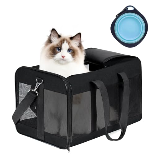 Transporttasche für Katze Hund,Faltbare Katzentasche Transporttasche Mit Faltbare Futterschale,Transporttasche für Haustiere,Hunde Transportbox Tasche Für Katze und Kleine von MEYAGOT