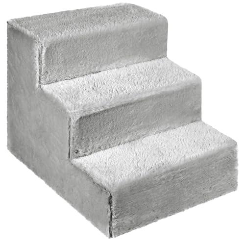Hundetreppe für kleine Hunde, Höhe 35 cm - Leiter 3 Stufen, gepolstert mit flauschigem Stoff, der Fell imitiert, tragbar - Plattform für Sofa, Bett für Hund, Katze, kleine, ältere Tiere Hundetreppe für kleine Hunde, Höhe 35 cm - Leiter 3 Stufen, gepolstert mit flauschigem Stoff, der Fell imitiert, tragbar - Plattform für Sofa, Bett für Hund, Katze, kleine, ältere Tiere von MG Design