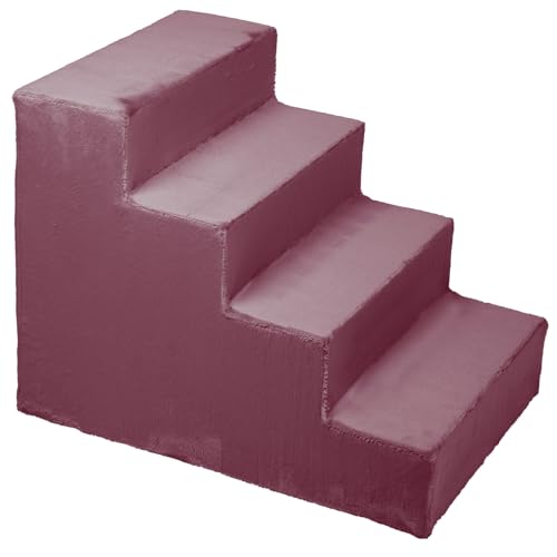 Hundetreppe für kleine Hunde, Höhe 45 cm - Leiter 4 Stufen, gepolstert mit flauschigem Stoff, der Fell imitiert, tragbar - Plattform für Sofa, Bett für Hund, Katze, kleine, ältere Tiere Hundetreppe für kleine Hunde, Höhe 45 cm - Leiter 4 Stufen, gepolstert mit flauschigem Stoff, der Fell imitiert, tragbar - Plattform für Sofa, Bett für Hund, Katze, kleine, ältere Tiere von MG Design