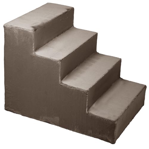 Hundetreppe für kleine Hunde, Höhe 45 cm - Leiter 4 Stufen, gepolstert mit flauschigem Stoff, der Fell imitiert, tragbar - Plattform für Sofa, Bett für Hund, Katze, kleine, ältere Tiere Hundetreppe für kleine Hunde, Höhe 45 cm - Leiter 4 Stufen, gepolstert mit flauschigem Stoff, der Fell imitiert, tragbar - Plattform für Sofa, Bett für Hund, Katze, kleine, ältere Tiere von MG Design