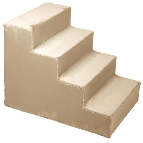 Hundetreppe für kleine Hunde, Höhe 45 cm - Leiter 4 Stufen, gepolstert mit flauschigem Stoff, der Fell imitiert, tragbar - Plattform für Sofa, Bett für Hund, Katze, kleine, ältere Tiere Hundetreppe für kleine Hunde, Höhe 45 cm - Leiter 4 Stufen, gepolstert mit flauschigem Stoff, der Fell imitiert, tragbar - Plattform für Sofa, Bett für Hund, Katze, kleine, ältere Tiere von MG Design