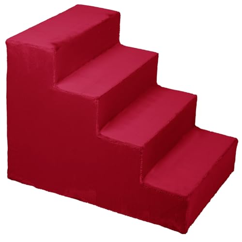 Hundetreppe für kleine Hunde, Höhe 45 cm - Leiter 4 Stufen, gepolstert mit flauschigem Stoff, der Fell imitiert, tragbar - Plattform für Sofa, Bett für Hund, Katze, kleine, ältere Tiere Hundetreppe für kleine Hunde, Höhe 45 cm - Leiter 4 Stufen, gepolstert mit flauschigem Stoff, der Fell imitiert, tragbar - Plattform für Sofa, Bett für Hund, Katze, kleine, ältere Tiere von MG Design