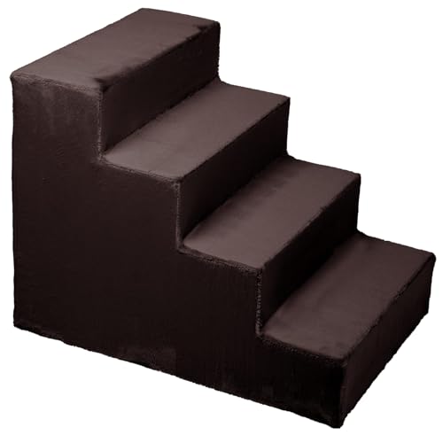 Hundetreppe für kleine Hunde, Höhe 45 cm - Leiter 4 Stufen, gepolstert mit flauschigem Stoff, der Fell imitiert, tragbar - Plattform für Sofa, Bett für Hund, Katze, kleine, ältere Tiere Hundetreppe für kleine Hunde, Höhe 45 cm - Leiter 4 Stufen, gepolstert mit flauschigem Stoff, der Fell imitiert, tragbar - Plattform für Sofa, Bett für Hund, Katze, kleine, ältere Tiere von MG Design