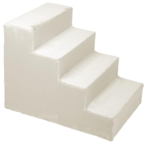 Hundetreppe für kleine Hunde, Höhe 45 cm - Leiter 4 Stufen, gepolstert mit flauschigem Stoff, der Fell imitiert, tragbar - Plattform für Sofa, Bett für Hund, Katze, kleine, ältere Tiere Hundetreppe für kleine Hunde, Höhe 45 cm - Leiter 4 Stufen, gepolstert mit flauschigem Stoff, der Fell imitiert, tragbar - Plattform für Sofa, Bett für Hund, Katze, kleine, ältere Tiere von MG Design