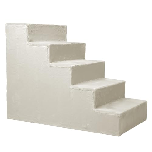 Hundetreppe für kleine Hunde, Höhe 56 cm - Leiter 5 Stufen, gepolstert mit flauschigem Stoff, der Fell imitiert, tragbar - Plattform für Sofa, Bett für Hund, Katze, kleine, ältere Tiere Hundetreppe für kleine Hunde, Höhe 56 cm - Leiter 5 Stufen, gepolstert mit flauschigem Stoff, der Fell imitiert, tragbar - Plattform für Sofa, Bett für Hund, Katze, kleine, ältere Tiere von MG Design