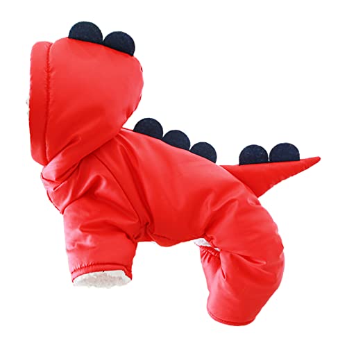 MHADBKH Hundeoverall Wintermantel Dinosaurier Hundekostüm Hoodie Hund Hundemantel mit Kapuze Hundeoverall Kostüm Hundekleidung von MHADBKH