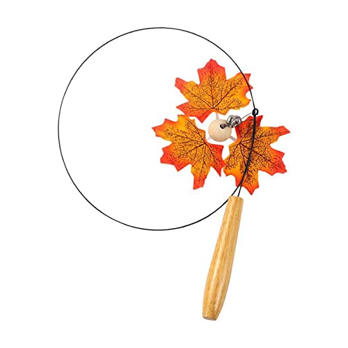 MHADBKH Rotate Maple Leaf Toy Kitten Funny Colorful Rod Wand Toy Pet Toy Interactive Stick Pet Chasing Supplies von MHADBKH