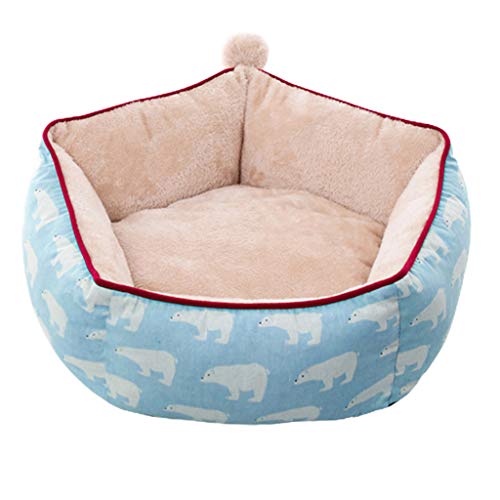 MHADBKH for Creative Pentagonal Plush Pet Nest Warm Lovely Dog House for Litter Pet Sleeping Bed Washable Nest Mat Kennel Sofa Cushion Soft Household Pet Supplies von MHADBKH