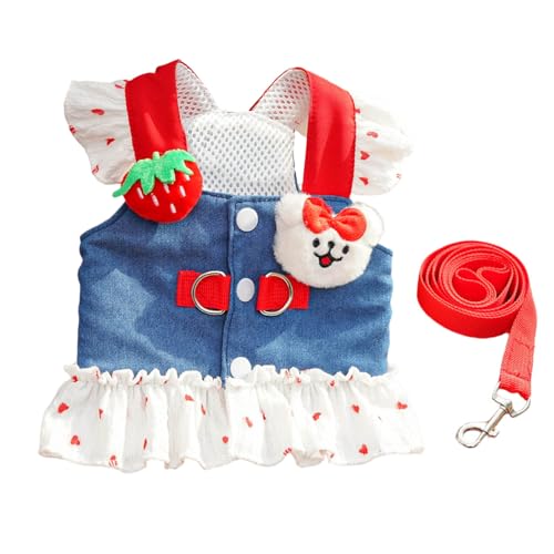 Strandkleid für Welpen, T-Shirt, Rüschen, Erdbeere, Herz, Strand-Outfit, Rock, Kostüm, Haustier-Outfit, Party, Hunde-Partykleid Strandkleid für Welpen, T-Shirt, Rüschen, Erdbeere, Herz, Strand-Outfit, Rock, Kostüm, Haustier-Outfit, Party, Hunde-Partykleid von MHADBKH