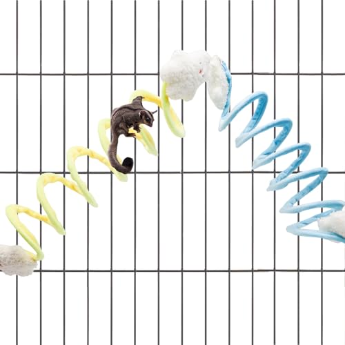 Sugar Glider Cage Accessories, 2 Pack Hanging Elastic Climbing Rope for Small Animal Rat Enrichment Toys, Sugar Glider Toys, Habitat Climbing Toys for Sugar Gliders, Rats von MHLLGN