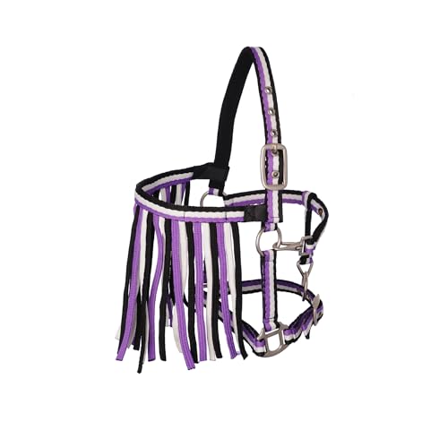 MHS Halfter "Stripe" mit Seil und Fliegenfrontriemen Full Purple von MHS