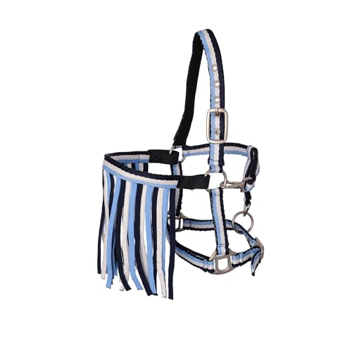 MHS Halfter "Stripe" mit Seil und Fliegenfrontriemen Mini Blau von MHS