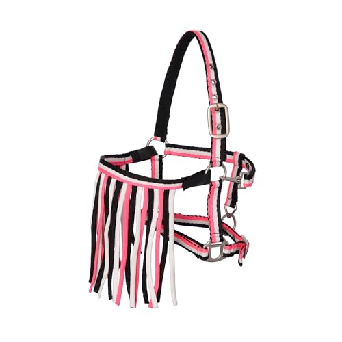 MHS Halfter "Stripe" mit Seil und Fliegenfrontriemen Mini Pink von MHS