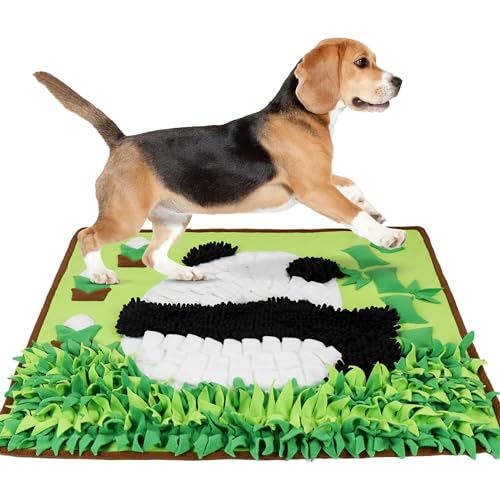 MHTTEC Große Schnüffelmatte für Hunde, 75 cm, quadratisch, Panda, Schnüffelmatte, Polar-Fleece, Haustier, langsames Füttern, einteilig, grüne Schnüffelmatte für alle Rassen von MHTTEC