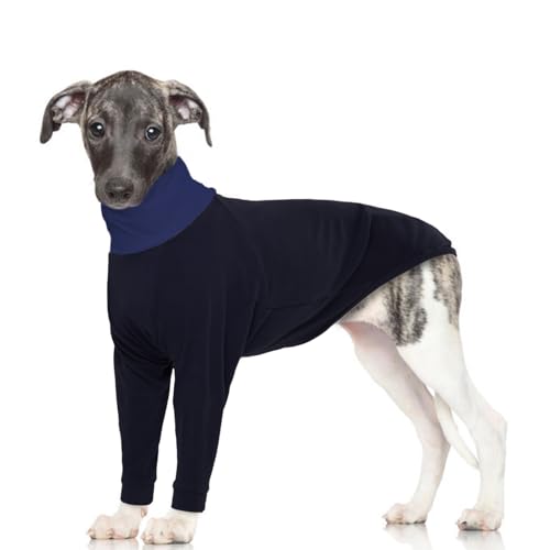 MHaustlie Greyhound Pullover, Rollkragen Hundepullover für Greyhound, Warmer Hundemantel für kleine Welpen, Greyhound Haustier Winterkleidung, Hund Sweatshirt, Greyhound Jumpsuit (Schwarz, S) von MHaustlie