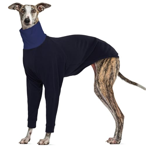 MHaustlie 2XL Windhund Pullover für große Hunde, Warme Hundekleidung für Whippets, Fleece Hund Pullover, Hunde Fleecemantel, Großer Hundepullover, Stretch-Sweatshirt, Fleece-Weste(Schwarz, 2XL) von MHaustlie