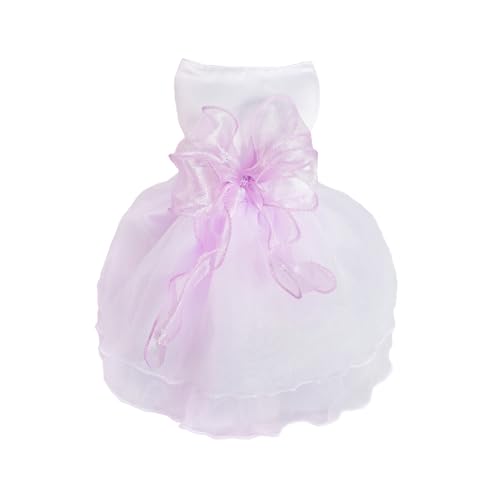 Hundekleid Hochzeitskleid für Hunde Luxus Welpenrock Hundekleidung Prinzessin Kleider Sommer Welpenkleider HundeHochzeit Abendkleider Fliege Kleider Bowknot Kleid für kleine Hundemädchen(M, Lila) von MHaustlie