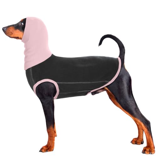 MHaustlie Hundepullover Hundemantel Fleece für Mittlerer Hund, Pullover, Fleece-Weste, Stretch-Sweatshirt, Rollkragen-Hundepullover, Katzenpullover Fleecejacke Hundekleidung(Dunkelgrau, L) von MHaustlie