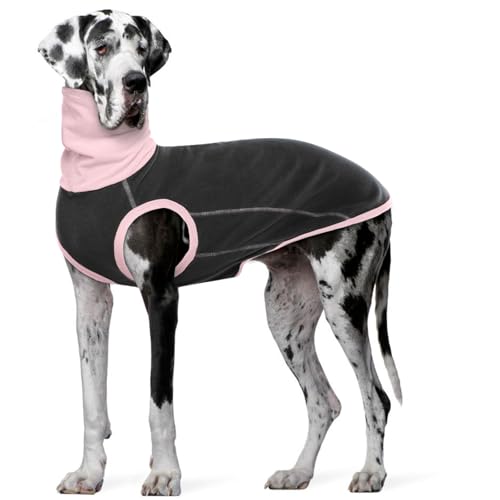 MHaustlie Hundepullover großer Hund, Fleece Hund Pullover, Winter Warme Sweatshirt Hunde Wintermantel Hundepulli, Rollkragen Strickpullover, Winter Hundebekleidung, Hunde Fleecemantel(Dunkelgrau, 2XL) von MHaustlie