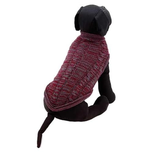 MI&DOG Geflochtener Pullover, Granatrot von MI&DOG