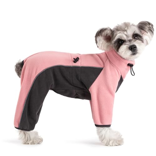 Hunde-Wintermantel aus weichem Fleece für kleine und mittelgroße Hunde, Pullover, Pyjama, Body, winddicht, warm, kaltes Wetter, Ganzkörperweste, gemütlicher Overall, Bekleidung, Outfit, Kleidung von MIAODODO