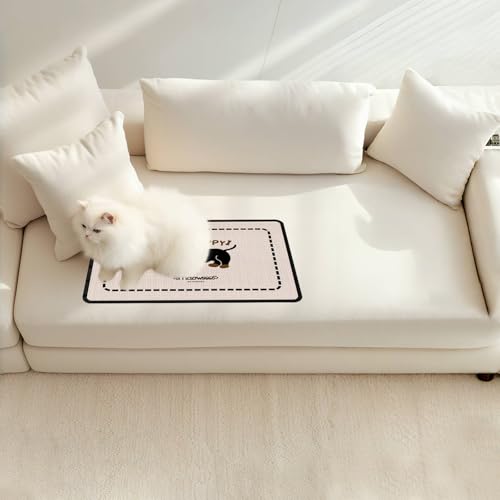 MIAOWSSS Kühlmatte für Haustiere und Hunde, für den Sommer, bequem, weich, für Haustiere und Erwachsene, waschbar, haarbeständig, schmutzabweisend, Größe M (40,6 x 61 cm), Happy Dog (Champagner) von MIAOWSSS