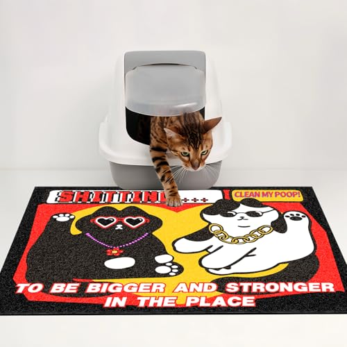 MIAOWSSS Große Katzentoilette, 119,9 x 71,1 cm, leicht zu reinigen, XL-Größe, rutschfeste Fangmatte für Katzentoilette und Katzenstreu, niedlicher Teppich zum Auffangen von Streu, Innen-Katzenzubehör, von MIAOWSSS