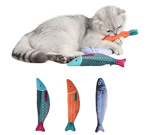 MIAOXSEN Katzenspielzeug, 3 Stück, mit Katzenminze gefüllt, inklusive Klingelglocke, hochwertiges interaktives Kauspielzeug für Indoor-Katzen von MIAOXSEN