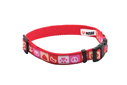 MICHI MICHI-C18 Hundehalsband Paws, M, rot von MICHI