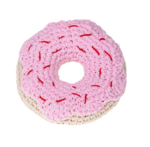 MICHI MICHI-SC109 GIOCO Crochet Donut Fragola Toy Pink Strawberry Donut Hundespielzeug von MICHI