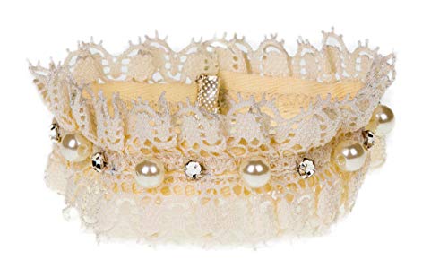 MICHI MICHI-SCDC02 Deco Collar Con Strass Cream Dekoratives Halsband für Hund von MICHI