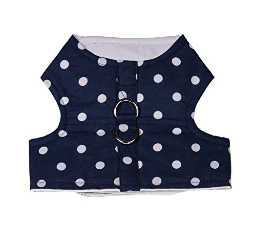 MICHI MICHI-SCPE01-M PETTORINA POIS PUPI Dots Harness Navy M Hundegeschirr von MICHI