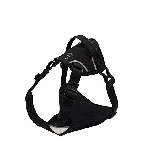 MICHUR Rocky Hunde BRUSTGESCHIRR schwarz, Nylon Hundegeschirr, Hundegeschirr, Schwarz, verstellbar, Neopren, Wasserdichtes Nylonmaterial, Outdoor aktiv, in verschiedenen Größen erhältlich von MICHUR OUR WORLD OF PETS FINEST