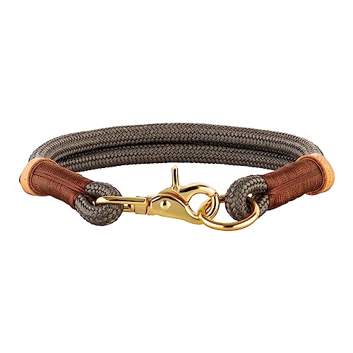 Michur Monaco Anthrazit, Hundehalsband Grau Verstärkung und Tau, Rund mit Polyamidkern und aus Nylon geflochten, Halsband für Hunde von MICHUR OUR WORLD OF PETS FINEST