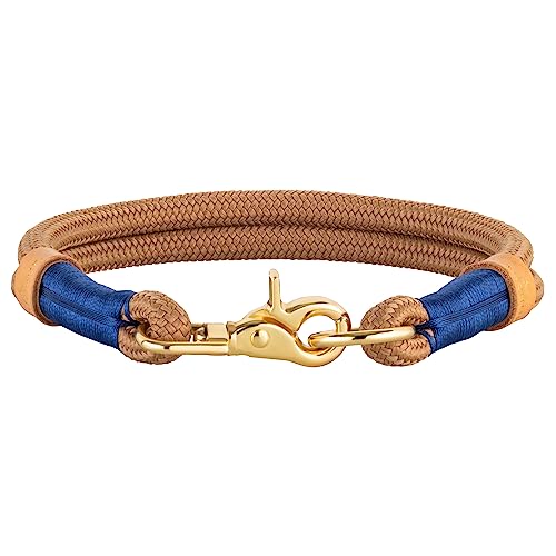 Michur Monaco Beige, Hundehalsband Hellbraun Verstärkung und Tau, Rund mit Polyamidkern, hundehalsband Nylon geflochten, Halsband für Hunde von MICHUR OUR WORLD OF PETS FINEST