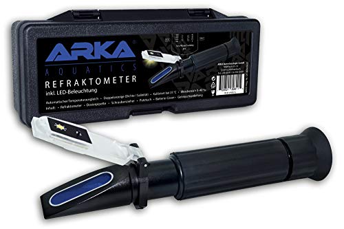 ARKA Refraktometer - Präzises Messgerät für Salinität & Dichte in Meerwasseraquarien, inkl. LED-Licht & Temperaturausgleich, essentiell für gesunde Aquarienbedingungen von ARKA