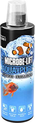 Microbe-Lift Aqua-Pure - 473 ml - Flüssiges Filtermedium für kristallklares Wasser in Allen Aquarien, 100% biologisch, verbessert Wasseraufbereitung, für Meer- & Süßwasseraquarien von MICROBE-LIFT