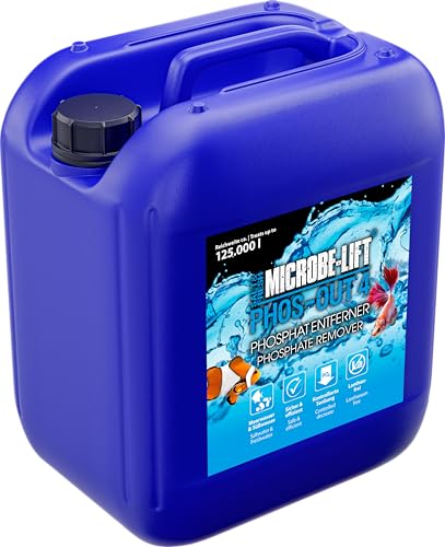 Microbe-Lift Phos-Out 4-5 L - Hochwirksamer flüssiger Phosphat-Entferner, verbessert Wasserqualität in Allen Aquarien, frei von Lanthan, bindet effektiv Phosphate. von ARKA