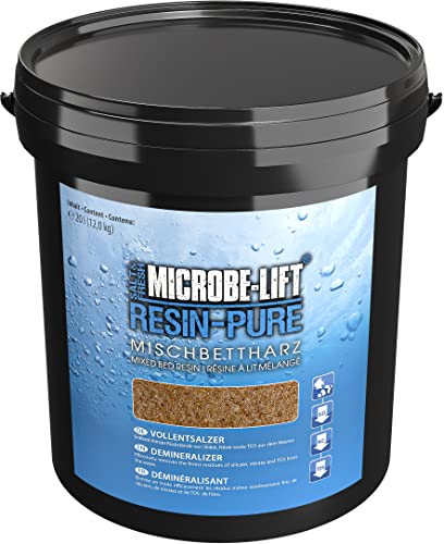 MICROBE-LIFT Resin-Pure - 20 L - Effektives Mischbettharz/Vollentsalzer entfernt effizient Silikat, Nitrat und TDS aus dem Aquariumwasser, optimal für den Einsatz mit Resinfiltern an Osmoseanlagen von MICROBE-LIFT