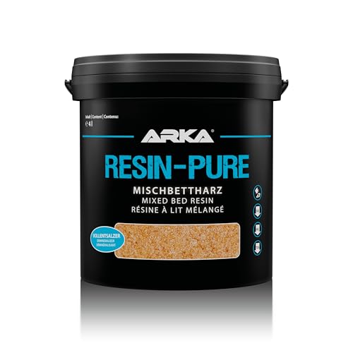 ARKA Resin-Pure - 4000 ml - Effektives Mischbettharz/Vollentsalzer entfernt effizient Silikat, Nitrat und TDS aus dem Aquariumwasser, optimal für den Einsatz mit Resinfiltern an Osmoseanlagen von ARKA