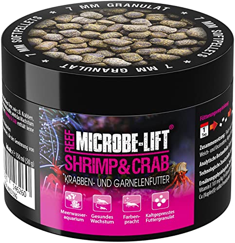 MICROBE-LIFT Shrimp & Crab - 150 ml / 50 g - Nährstoffreiches Granulatfutter für Garnelen und Krabben, fördert Gesundheit und Vitalität in Meerwasseraquarien. von MICROBE-LIFT