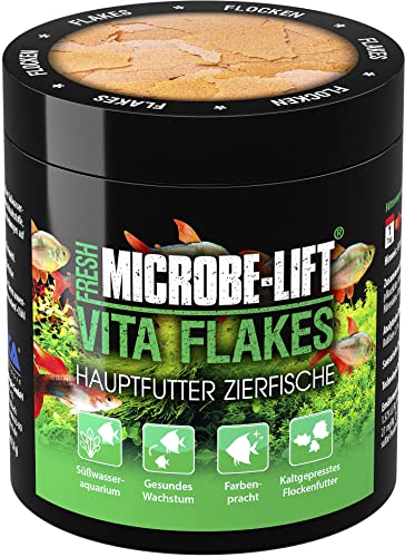 MICROBE-LIFT Vita Flakes - 250 ml - Hochwertiges Flockenfutter als Alleinfutter, fördert Gesundheit und Vitalität von Fischen in Süßwasseraquarien von MICROBE-LIFT