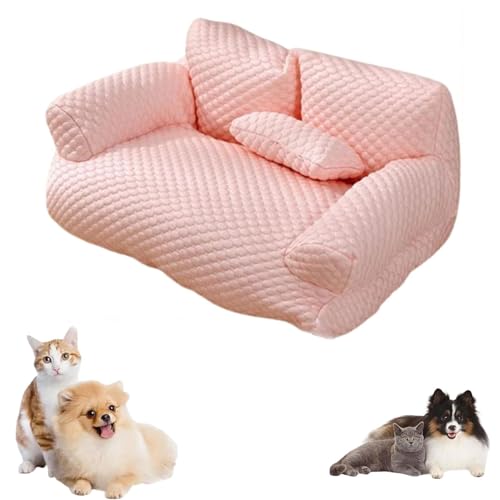 MIGEDY Kühlendes Haustierbett aus Eisseide, atmungsaktiv, waschbar, Schlafsofa for Hunde und Katzen, kühlendes Bett for den Sommer, Schlafen mit Cooler Eisseide for kleine Hunde(Pink,2XL) von MIGEDY