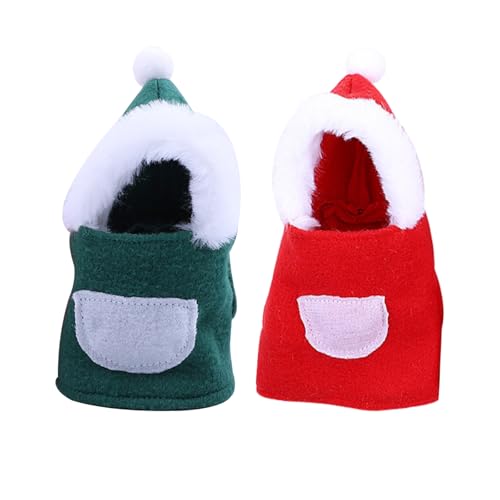 2pcs Haustier Vogel Kleidung Vogel Papagei Tuch sittich Kleidung Xmas Haustier Vogel Geschenk Vogel Kostüm Fliegen Vogel Kleidung Foto Prop Futter Polar Fleece Rot und Grün M von MIGIFTDY