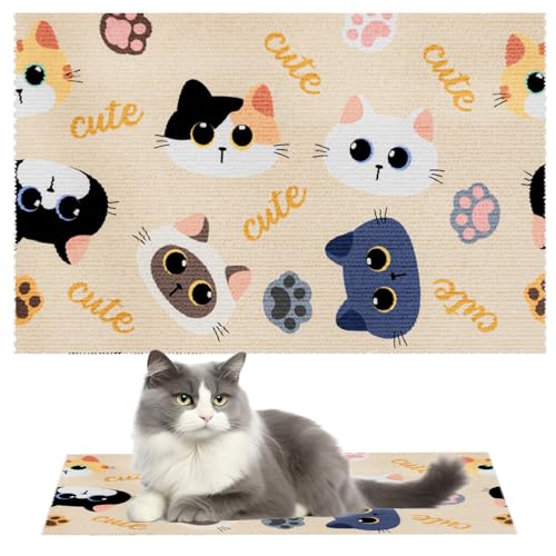 80cmx50cm Selbstklebend Kratzmatte Katze, Selbstklebende Katzenkratzmatte, Wiederverwendbarer Couch-Schutz für Haustiere, DIY Trimmbarer Teppich Matte Pad Katzenkratzbretter Katzenkratzmatte (B) von MIGIFTDY