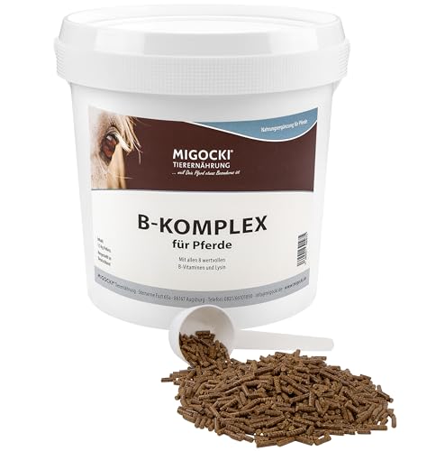 MIGOCKI B-Komplex für Pferde - 8 B-Vitamine - Zusatzfutter pelletiert - Gut für Nerven, Haut, Muskulatur - 1,5 kg von MIGOCKI