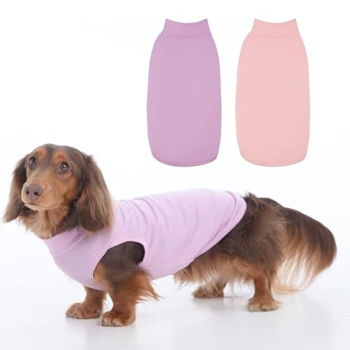 MIGOHI Ärmellose Hunde-Shirts für große Hunde, kühles Hunde-Shirt, für männliche und weibliche Hunde, Hunde-T-Shirt für Mädchen, Jungen, leichtes Hunde-Shirt, Rosa und Lila, 2 Stück von MIGOHI