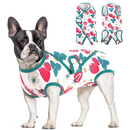 MIGOHI Hunde-Genesungsanzug für Damen, atmungsaktiver Genesungsanzug für männliche Hunde, Einteiler für kastrierungsneutrale, leckende Hundebody mit E-Halsband, Alternative für Bauchwunden für kleine, von MIGOHI