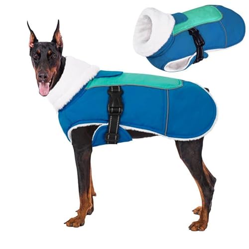 MIGOHI Hundemantel Warme Hundejacke mit Schnallen, Reflektierende Winter-Hundemäntel für Kleine Mittlere Große Hunde, Winddichter Rollkragenpullover Hundepuffer Mantel Schneeanzug mit Fleece gefüttert von MIGOHI